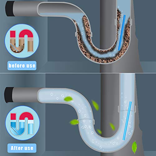 96pcs Drain Cleaner, Palillos para desagüe, Drain Sticks, Limpiador de desagües Mantiene Las tuberías de desagüe limpias y Libres de atascamientos, Elimina Olores