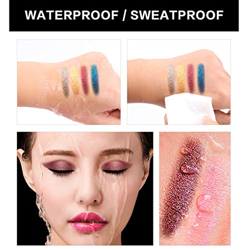 99AMZ Brillante Impermeable Sombra de ojos Durable Mate Sombra de ojos en crema Altamente pigmentados Glitter Plata Dorado Roja Liquido Pluma de sombra de ojos 8 colores Paleta de sombra de ojos (D)