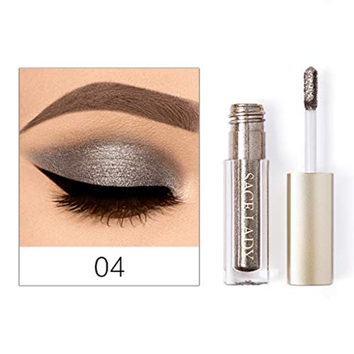 99AMZ Brillante Impermeable Sombra de ojos Durable Mate Sombra de ojos en crema Altamente pigmentados Glitter Plata Dorado Roja Liquido Pluma de sombra de ojos 8 colores Paleta de sombra de ojos (D)
