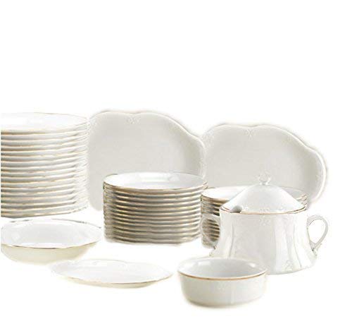 A BUSINESS DC VAJILLA DE Porcelana VERSALLES con Filo DE Oro 83 Piezas