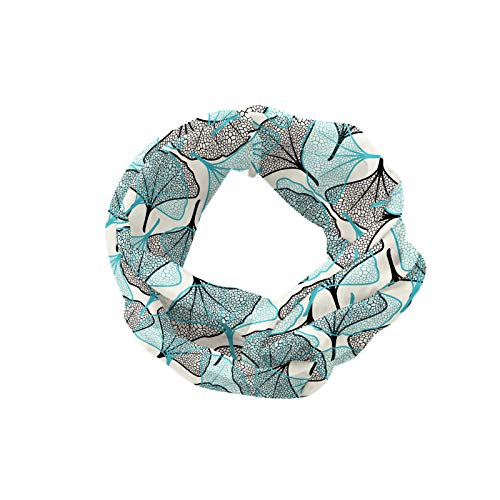 ABAKUHAUS Diadame Botánica, Banda Elástica y Suave para Mujer para Deportes y Uso Diario Ginkgo Biloba hojas Bosque Hierbas Naturaleza Crecimiento Eco Woodland temático, turquesa cáscara de huevo
