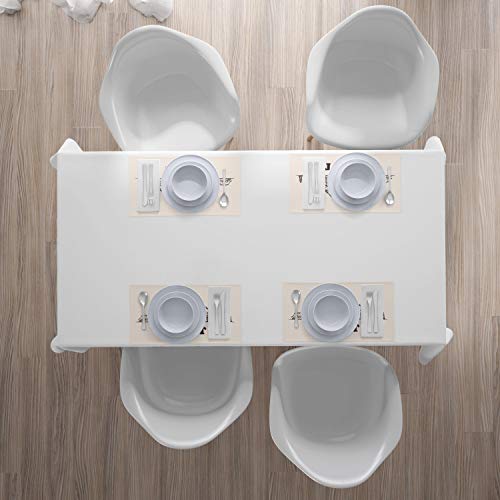 ABAKUHAUS egipcia de la Vendimia Salvamantel Set de 4 Unidades, pirámides de Keops, Material Lavable Estampado Decoración de Mesa Cocina, Oscuro Gris Topo cáscara de Huevo