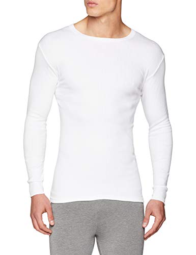 Abanderado Termal algodón Invierno C/redondo Camiseta térmica, Blanco, 2XL para Hombre