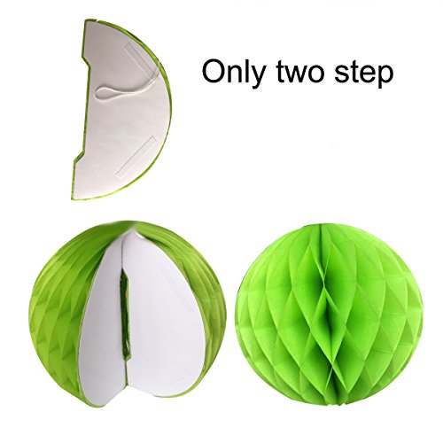 Abanicos de Papel Bola de Nido Pom Poms Ventilador de Papel para Colgar Decoración para Cumpleaños Boda Carnaval Bebé Ducha Home Party Supplies Decoración - Verde