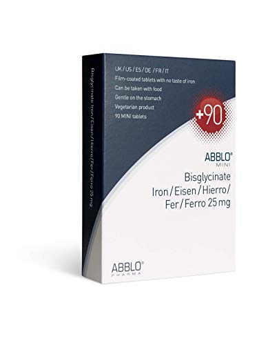 ABBLO Hierro Bisglycinato 25mg. / HIERRO Amino Acids 25mg. 1 tableta al día es suficiente (90 tabletas)