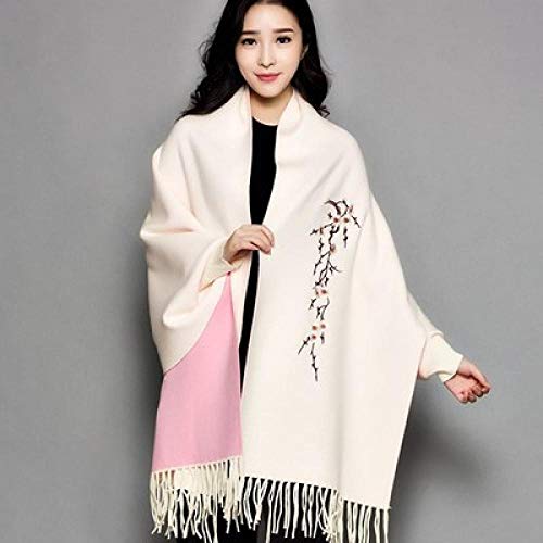 Abrigo o bufanda liviana para la noche,bufanda con bordado de flores de manto de bufanda,bufanda de manga larga para mujer con chal @ blanco leche + polvo,regalos de novia para novias de graduación