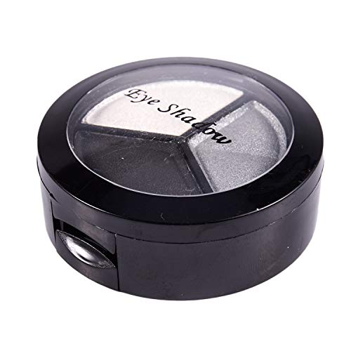 ACAMPTAR Professional Smoky Cosmetic Set 3 Colores Natural Mate Sombra de Ojos Herramientas de Maquillaje Paleta Desnudo Sombra de Ojos Brillo # 1 Negro Blanco Gris