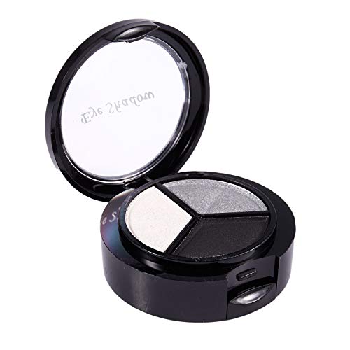 ACAMPTAR Professional Smoky Cosmetic Set 3 Colores Natural Mate Sombra de Ojos Herramientas de Maquillaje Paleta Desnudo Sombra de Ojos Brillo # 1 Negro Blanco Gris
