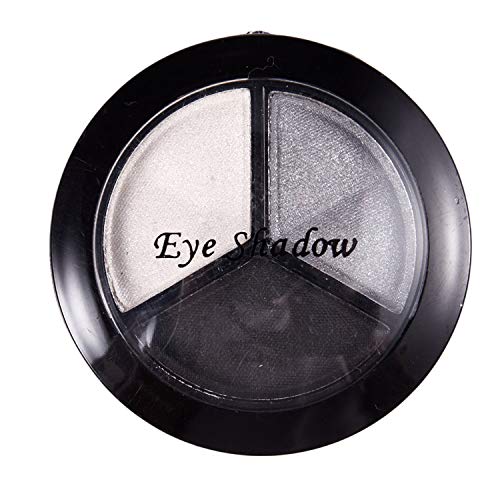 ACAMPTAR Professional Smoky Cosmetic Set 3 Colores Natural Mate Sombra de Ojos Herramientas de Maquillaje Paleta Desnudo Sombra de Ojos Brillo # 1 Negro Blanco Gris