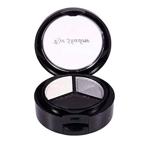 ACAMPTAR Professional Smoky Cosmetic Set 3 Colores Natural Mate Sombra de Ojos Herramientas de Maquillaje Paleta Desnudo Sombra de Ojos Brillo # 1 Negro Blanco Gris