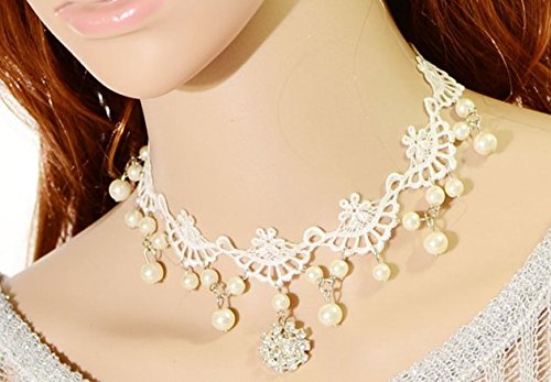 Accesorios para el cabello para peinarla para mujer perlas collar de novia con cristales de diamantes Lace punta cuello joyas ornamento muchas combinaciones posibles