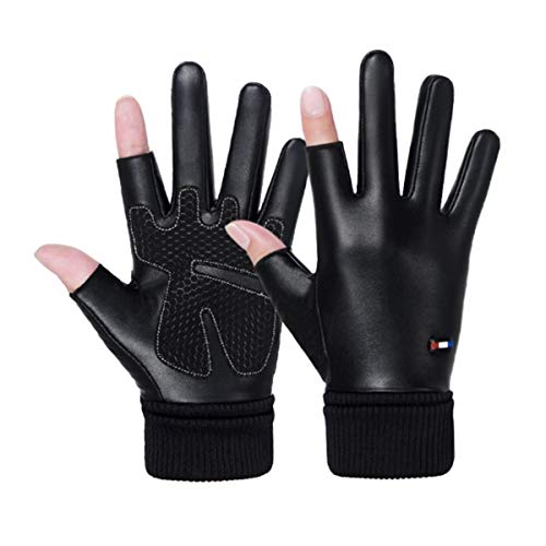 ACEACE Guantes de Moto Invierno más cálido Espesar Moto Vespa Muffs Impermeable a Prueba de Viento for Hombres Mujeres Motociclismo (Color : Two Fingers, Size : M)