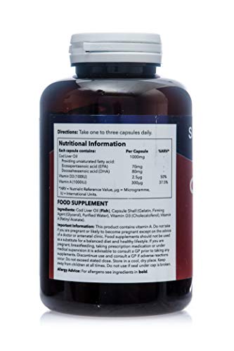 Aceite de Bacalao 1000 mg - ¡Bote para 6 meses! - 180 Cápsulas - SimplySupplements