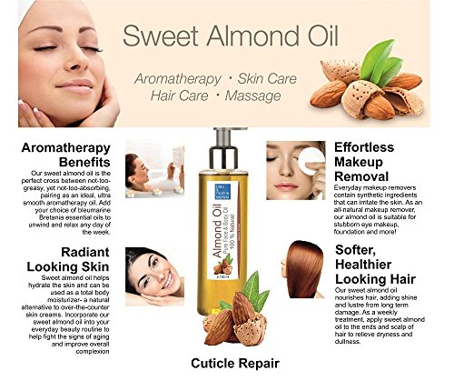 Aceite de Masaje Antiedad Nutritivo Reparador de Almendras Dulces ● El mejor Hidratante Natural ● Aceite Portador Anticelulitico Antiestrias ● Tonifica y Suaviza la Piel Seca ● 100% Puro - bleumarine Bretania 5000 ml