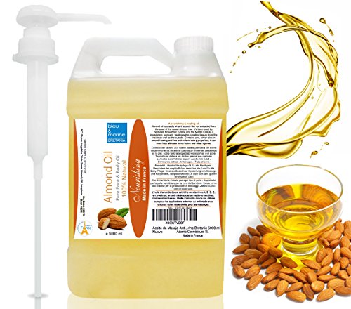 Aceite de Masaje Antiedad Nutritivo Reparador de Almendras Dulces ● El mejor Hidratante Natural ● Aceite Portador Anticelulitico Antiestrias ● Tonifica y Suaviza la Piel Seca ● 100% Puro - bleumarine Bretania 5000 ml