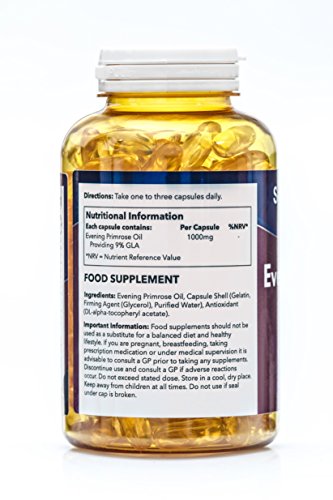Aceite de onagra 1000 mg - ¡Bote para 6 meses! - 180 Cápsulas - SimplySupplements
