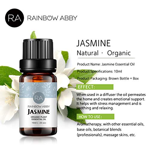 Aceite esencial de manzanilla jazmín Ahora aceites de aromaterapia 100% puros Aceites para el cuidado de la piel de grado terapéutico, paquete Value 2