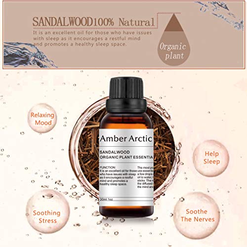 Aceite esencial de sándalo, 30 ml, aceite esencial 100% puro de mejor grado terapéutico, aceite de aromaterapia natural para difusor