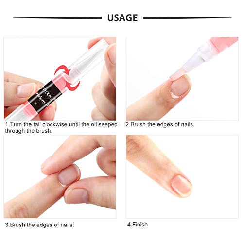 Aceite para Cuticulas, Tratamientos para uñas, Aceite para Uñas, Aceite Reparador para Uñas y Cutículas, Pluma Lápiz para Cuidado de Uñas para Esmalte para Quitar Callos