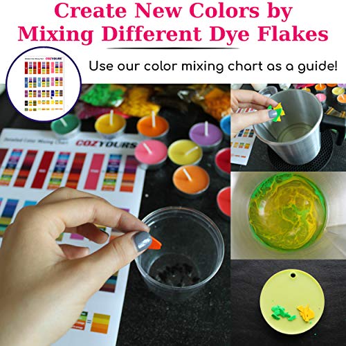 Aceites con Fragancia y Tintes para Cera CozYours para Hacer Velas, Paquete de 16/4; Tips DIY para Velas eBookincluido!