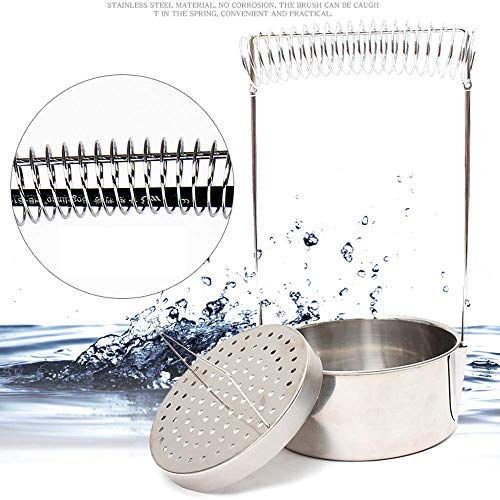 Acero Inoxidable Lavadora Artista - Limpiador de Brochas de Pintura con Doble Capa, Filtro y Resorte para Sujetar los Pinceles (Con 6 pcs Blending Stumps)