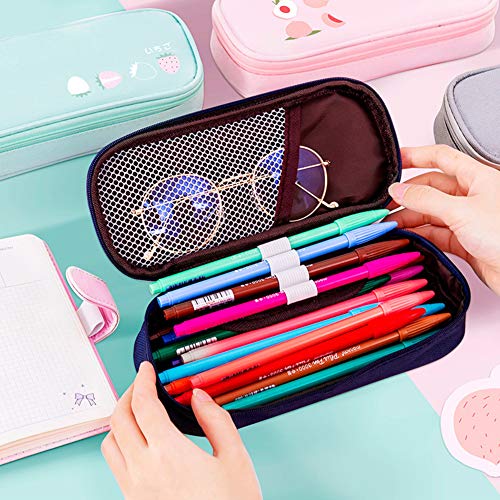 ACHICOO - Estuche de tela Oxford de alta capacidad para la escuela, oficina, hogar, viajes, cosméticos Strawberry