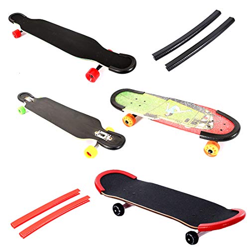 Acoser Skateboard Longboard Nose Tail Guard Tiras De Goma Materiales De Mantenamiento De Patineta Multiusos GuardíA Adecuado para Adultos Y Niños (Rojo)