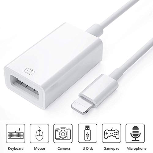 Adaptador de cámara USB, adaptador de cable de sincronización de datos OTG hembra USB 3.0 compatible con iPhone x 8 7/ iPad Air Pro Mini, lector de tarjetas de soporte, unidad flash USB,mouse,teclado