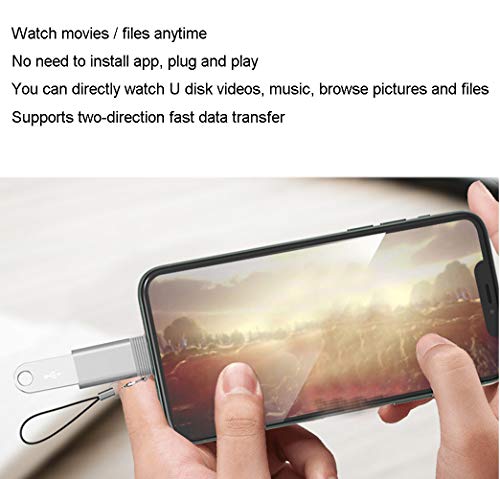 Adaptador de cámara USB, adaptador OTG hembra, compatible con iPhone 11, X, XS, 8 y 7, lector de tarjetas de soporte, teclado, micrófono, adaptador USB Ethernet, ratón