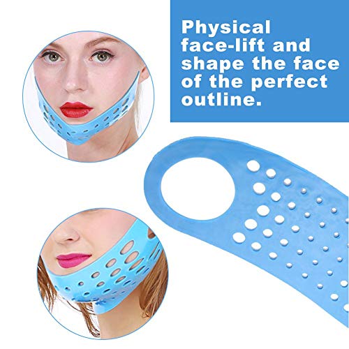 Adelgazante Facial Vendajes de Barbilla Silicona & Labio Entrenador Dispositivo para Ejercicio Músculo,Lifting Face Adelgazar CaraPiel Reafirmante Papada Reductor reducir arrugas compacto V-line