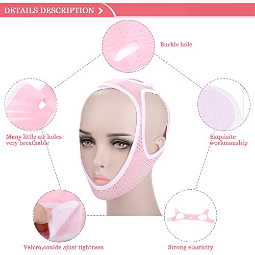 Adelgazante Facial Vendajes de Cara mascarilla para Adelgazar Papada Reductor y Antiarrugas cuidado facial piel compacto V-line (M)