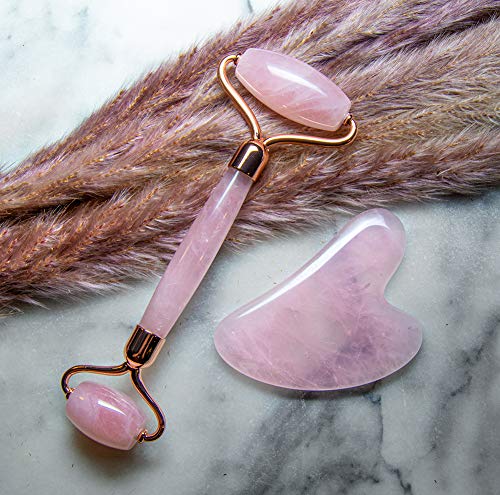 ADEMÁN Rituals - Rodillo facial de cristal natural de jade y herramienta de belleza para el cuidado de la piel, antiarrugas, antienvejecimiento, con bolsa de almacenamiento y rastreador de hábitos