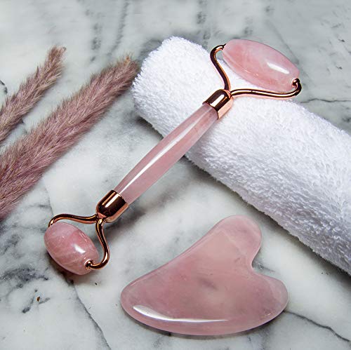 ADEMÁN Rituals - Rodillo facial de cristal natural de jade y herramienta de belleza para el cuidado de la piel, antiarrugas, antienvejecimiento, con bolsa de almacenamiento y rastreador de hábitos