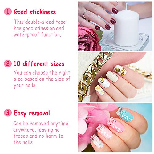 Adhesivo de pegamento para uñas 30 Hojas La Etiqueta de Uñas Transparente de Doble Cara Adecuada para el Hogar o la Tienda de Uñas, las Uñas Postizas Autoadhesivas es Simple y Fácil de Usar