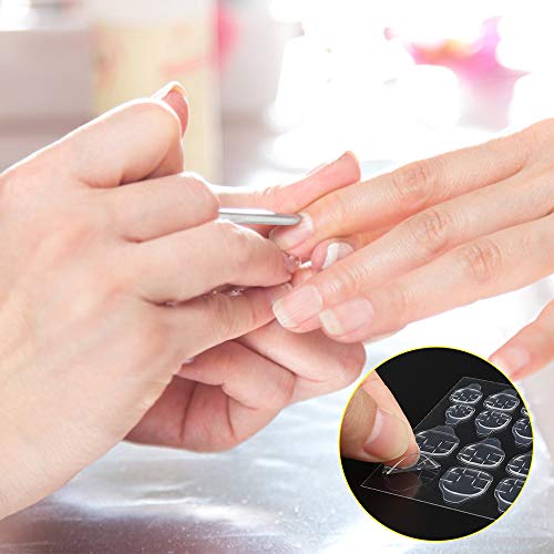 Adhesivo de pegamento para uñas 30 Hojas La Etiqueta de Uñas Transparente de Doble Cara Adecuada para el Hogar o la Tienda de Uñas, las Uñas Postizas Autoadhesivas es Simple y Fácil de Usar