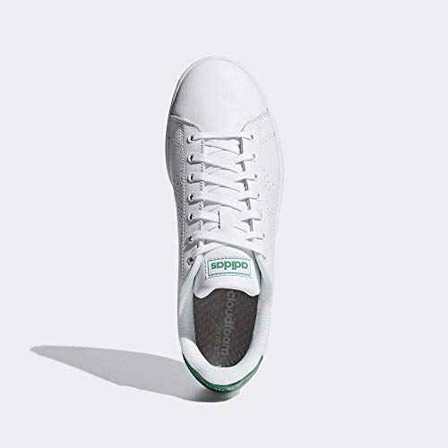 adidas Advantage, Zapatillas de Gimnasia para Hombre, Blanco (FTWR White/FTWR White/Green FTWR White/FTWR White/Green), 38 2/3 EU