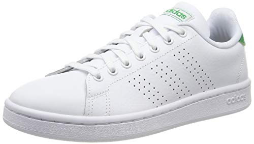 adidas Advantage, Zapatillas de Gimnasia para Hombre, Blanco (FTWR White/FTWR White/Green FTWR White/FTWR White/Green), 38 2/3 EU