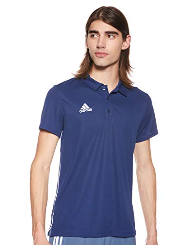 Adidas CORE18 Camiseta Polo, Hombre, Dark Blue/White, L