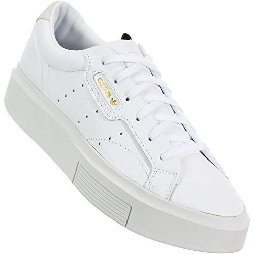 adidas Originals Sleek Super Tenis para Mujer, Blanco (Blanco/Blanco Vidrio/Negro), 34.5 EU