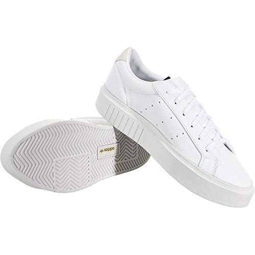adidas Originals Sleek Super Tenis para Mujer, Blanco (Blanco/Blanco Vidrio/Negro), 34.5 EU