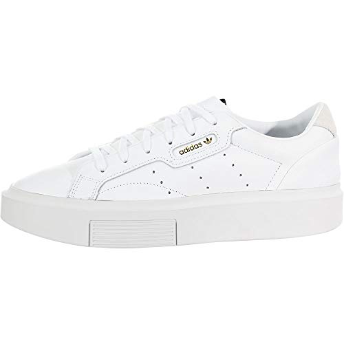adidas Originals Sleek Super Tenis para Mujer, Blanco (Blanco/Blanco Vidrio/Negro), 34.5 EU
