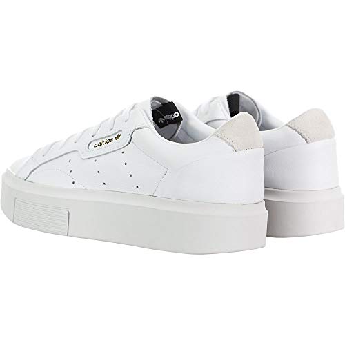 adidas Originals Sleek Super Tenis para Mujer, Blanco (Blanco/Blanco Vidrio/Negro), 34.5 EU