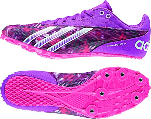 adidas Sprint Star 4 W - Zapatillas para Mujer, Color Blanco/Plata/Rosa/Naranja, Talla 43 1/3