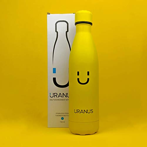 ADOPTA un Koala - Cantimplora Termal de Acero Inoxidable 750ml - Oficina, Deporte, Uso Diario - Mantiene Agua y Bebidas Frías y Calientes - Botella Ecológica - 100% Segura (Neon Yellow)