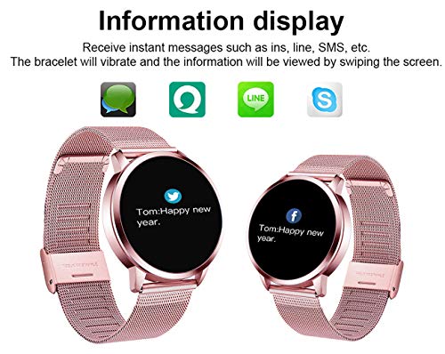 Adsvtech Smartwatch, Impermeable Reloj Inteligente Mujer Hombre, Pulsera Actividad Inteligente Reloj Deportivo Reloj Fitness con Monitor de sueño Pulsómetro Cronómetros para iOS Android (Rosado)