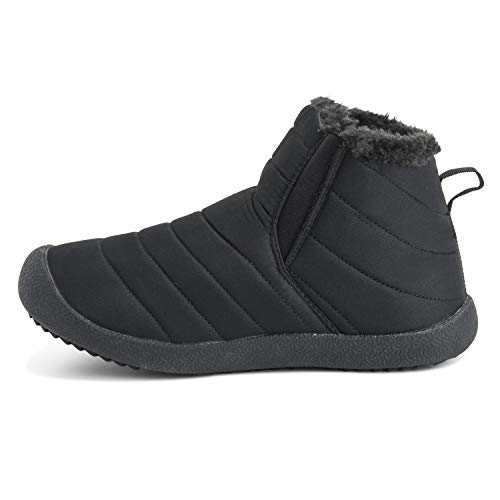 Adultos Unisex Alto Durable Piel Sintética Invierno Calentar Al Aire Libre Zapatillas Zapatos - W6/M7 - BLK39 AEA0550