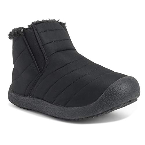 Adultos Unisex Alto Durable Piel Sintética Invierno Calentar Al Aire Libre Zapatillas Zapatos - W6/M7 - BLK39 AEA0550