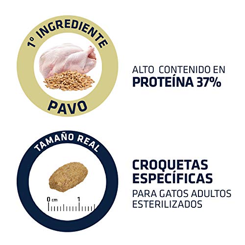 Advance Adult Sterilized - Pienso para Gatos Adultos esterilizados con Pavo y Cebada - 3 kg