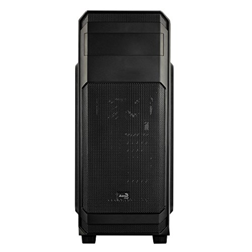 Aerocool AERO300 - Caja gaming para PC (semitorre, ATX, 7 ranuras de expansión, tarjetas gráficas alta gama, incluye ventilador trasero 12cm, 2 x USB 2.0, 1 x USB 3.0, audio HD), color negro