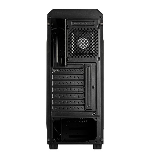 Aerocool AERO300 - Caja gaming para PC (semitorre, ATX, 7 ranuras de expansión, tarjetas gráficas alta gama, incluye ventilador trasero 12cm, 2 x USB 2.0, 1 x USB 3.0, audio HD), color negro